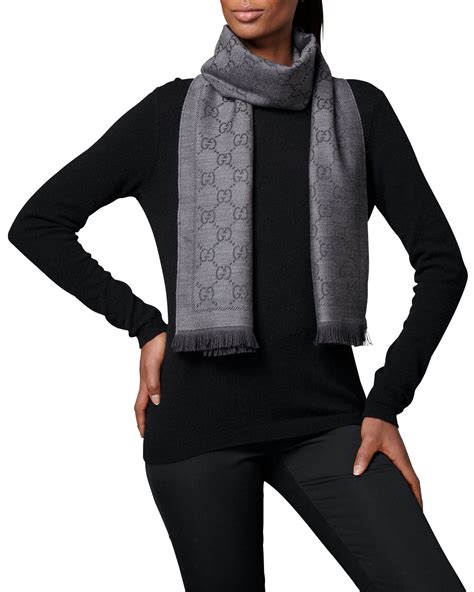 gucci scarf all black|Gucci scarf buy online.